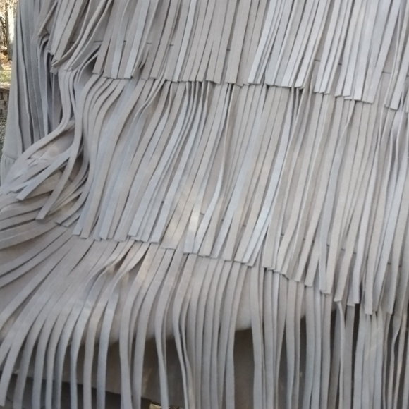 Intermix Suede Fringe Jacket Size Small EUC - Picture 10 of 12